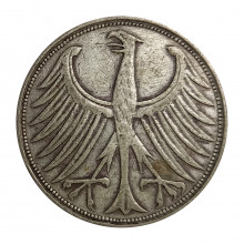 KM#112 5 Deutsche Mark 1951 G MBC Alemanha República Federativa Europa
