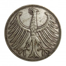 KM#112 5 Deutsche Mark 1951 F MBC Alemanha República Federativa Europa