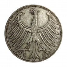 KM#112 5 Deutsche Mark 1951 F MBC Alemanha República Federativa Europa