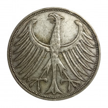 KM#112 5 Deutsche Mark 1951 F MBC Alemanha República Federativa Europa