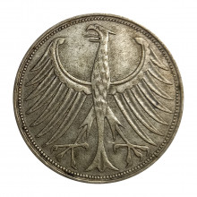 KM#112 5 Deutsche Mark 1951 D MBC Alemanha República Federativa Europa