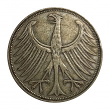 KM#112 5 Deutsche Mark 1951 D MBC Alemanha República Federativa Europa