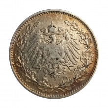 KM#17 ½ Mark 1906 D MBC+ Alemanha Império Europa