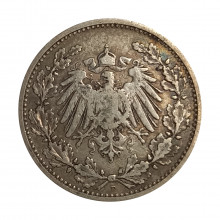 KM#17 ½ Mark 1905 D MBC Alemanha Império Europa