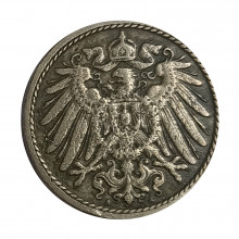 KM#11 5 Pfennig 1904 A MBC Alemanha Império Europa