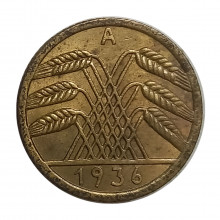 Km#39 5 Reichspfennig 1936 A MBC/SOB Alemanha Império Europa