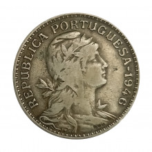 Km#577 50 Centavos 1946 MBC Portugal Europa