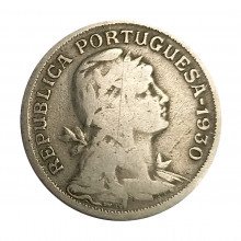 Km#577 50 Centavos 1930 MBC Portugal Europa