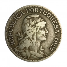 Km#578 1 Escudo 1927 MBC Portugal Europa