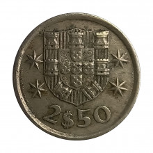 Km#590 2,50 Escudos 1974 MBC+ Portugal Europa