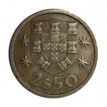 Km#590 2,50 Escudos 1974 MBC Portugal Europa