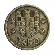 Km#590 2,50 Escudos 1970 MBC Portugal Europa