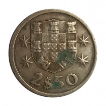 Km#590 2,50 Escudos 1969 MBC Portugal Europa