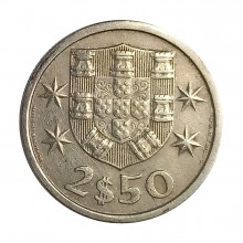 Km#590 2,50 Escudos 1968 MBC+ Portugal Europa