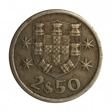 Km#590 2,50 Escudos 1968 MBC Portugal Europa