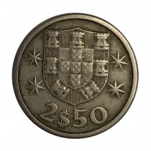 Km#590 2,50 Escudos 1963 MBC+ Portugal Europa