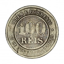 V-036 100 Réis 1889 BC/MBC C/Sinais de Limpeza