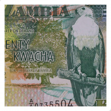 P#36a 20 Kwacha 1992 SOB/FE Zambia África