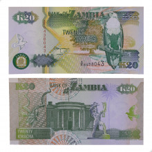 P#36b 20 Kwacha 1992 FE Zâmbia  África