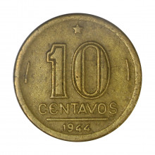 V-180 10 Centavos 1944 Com Sigla
