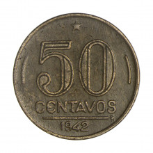 V-191 50 Centavos 1942 MBC Níquel Rosa