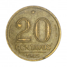 V-187a 20 Centavos 1945 MBC+ Sem Sigla