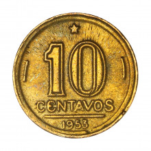 V-203 10 Centavos 1953 C/Sinais de Limpeza