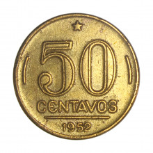 V-219 50 Centavos 1952 MBC C/ Marca de Limpeza