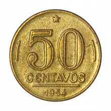 V-221 50 Centavos 1954 C/Sinais de Limpeza