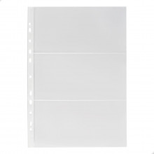 Kit 10 Folhas para Cédulas 32x24 Polipropileno 3 Espaços