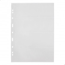 Kit 10 Folhas para Cédulas 32x24 Acetato 4 Espaços
