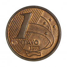 Moeda V-457 1 Centavo 1998 MBC/SOB  Aço R Cobre Ø17mm 2,4gr.