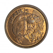 Moeda V-458 1 Centavo 1999 MBC/SOB Data Difícil Aço R Cobre Ø17mm 2,4gr.