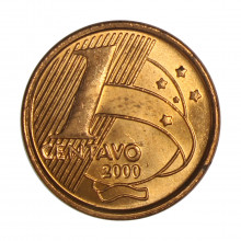 Moeda V-459 1 Centavo 2000 FC Data Difícil Aço R Cobre Ø17mm 2,4gr.