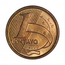 Moeda V-459 1 Centavo 2000 SOB/FC Data Difícil Aço R Cobre Ø17mm 2,4gr.