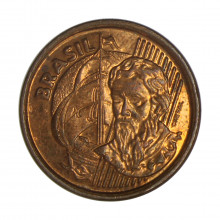 Moeda V-459 1 Centavo 2000 SOB Data Difícil Aço R Cobre Ø17mm 2,4gr.