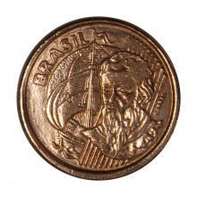 Moeda V-460 1 Centavo 2001 MBC+  Aço R Cobre Ø17mm 2,4gr.