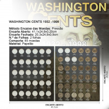 Álbum Encarte Incompleto Série Washington Cents 1932 - 1998