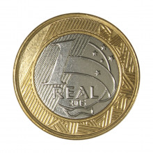 Moeda V-622 1 Real 2015 SOB 50 Anos Banco Central Bimetálico Ø27mm 7gr.