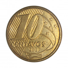 Moeda V-503 10 Centavos 2010 SOB  Aço Revestido de Bronze Ø20mm 4,8gr.*