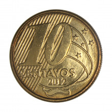 Moeda V-505 10 Centavos 2012  FC   Aço R Bronze  Ø20mm 4,8gr.