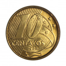 Moeda V-506 10 Centavos 2013  FC   Aço R Bronze  Ø20mm 4,8gr.