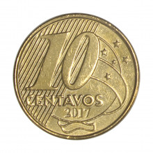 Moeda V-510 10 Centavos 2017  MBC+   Aço R Bronze  Ø20mm 4,8gr.