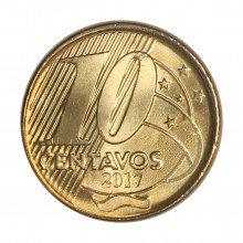 Moeda V-510 10 Centavos 2017  FC   Aço R Bronze  Ø20mm 4,8gr.