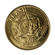 Moeda V-537 25 Centavos 2017 FC Aço Revestido de Bronze Ø25mm 7,5gr.