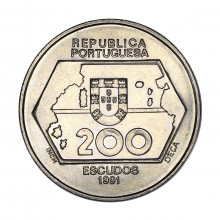 Km#659 200 Escudos 1991 FC Portugal Europa Navegações para Ocidente