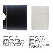 Álbum de Luxo Preto 10 Folhas para 300 Moedas 3BZN P