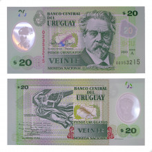P#New 20 Pesos Uruguaios 2020 FE Uruguai América Polímero