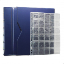 Álbum de Luxo Azul 10 Folhas para 300 Moedas 3BZN P