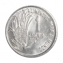 Moeda V-325 1 Centavo 1975 SOB/FC FAO Aço Inoxidável Ø17mm 1,7gr.*